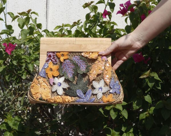 Clutch Bag Wood Flowers