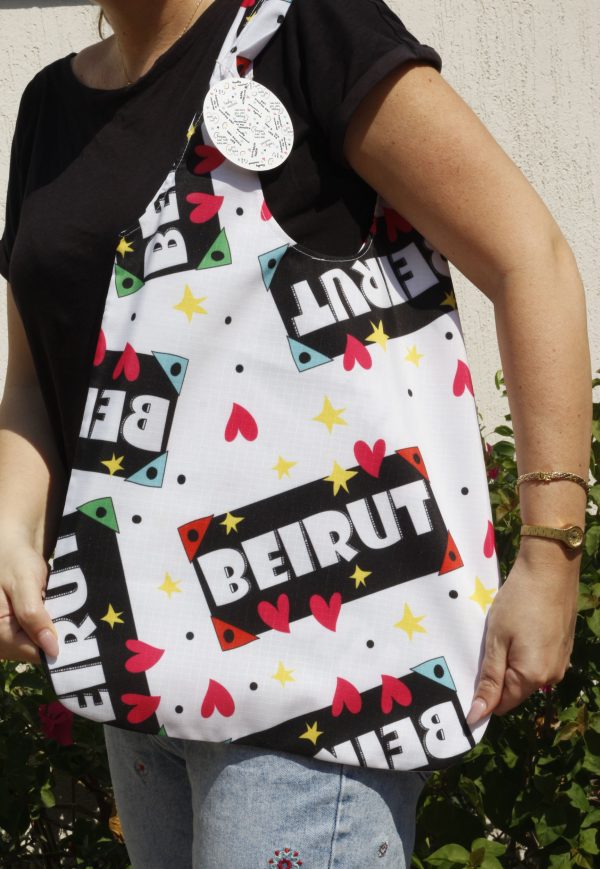 Tote Bag Beirut With Hearts