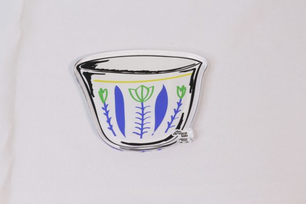 Blue Traditional Coffee Cup Coaster Plexi Pod
